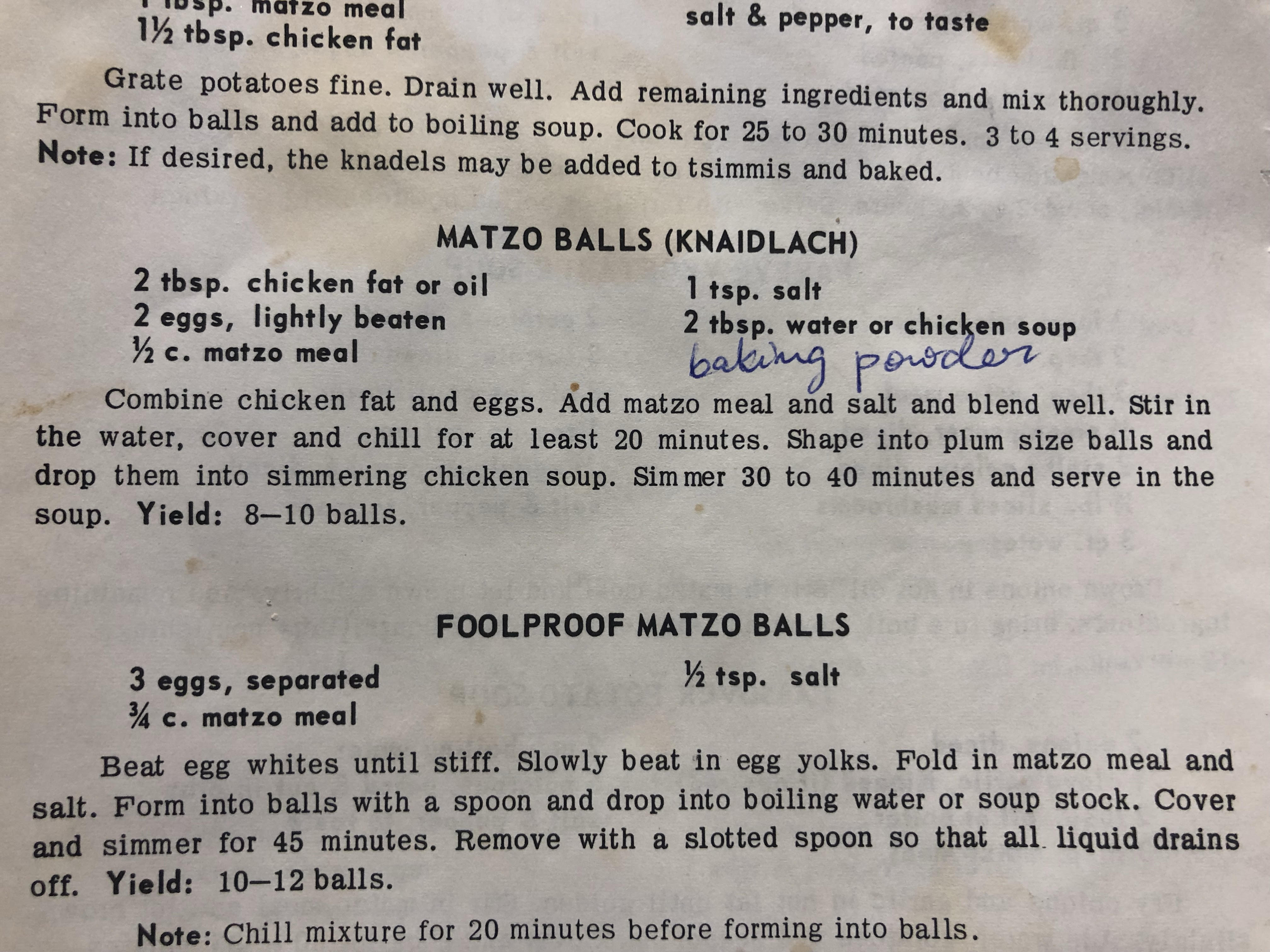 Bueche's Food World - Recipe: Matzo Ball Soup